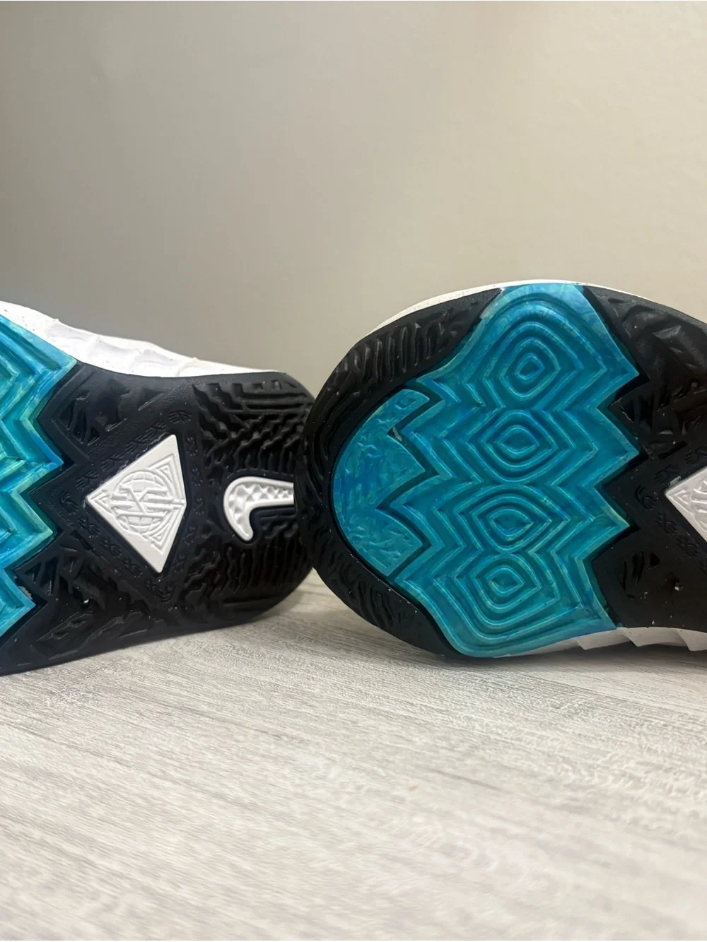 Nike Kids Black Sneakers with Teal Accents